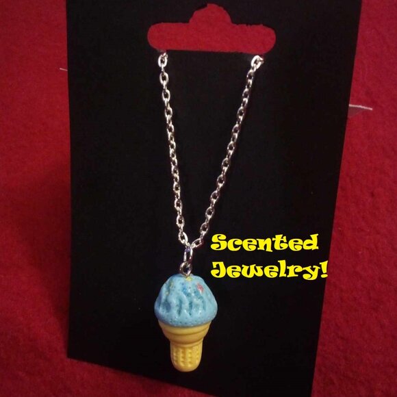 Handmade Miniature Food Kawaii Cosplay  Blueberry Scented Ice Cream Necklace! - Picture 1 of 2